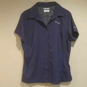 Columbia Omni-shade Sun Protection Navy Button Up